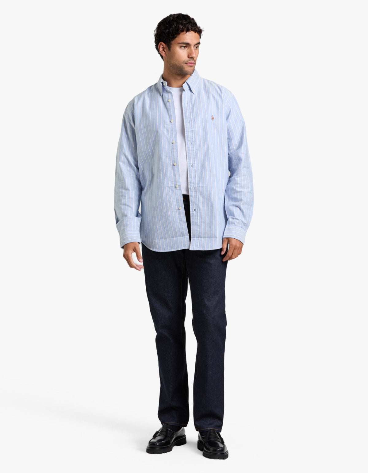 Custom Fit Striped Oxford Shirt - 6832A Blue Multi