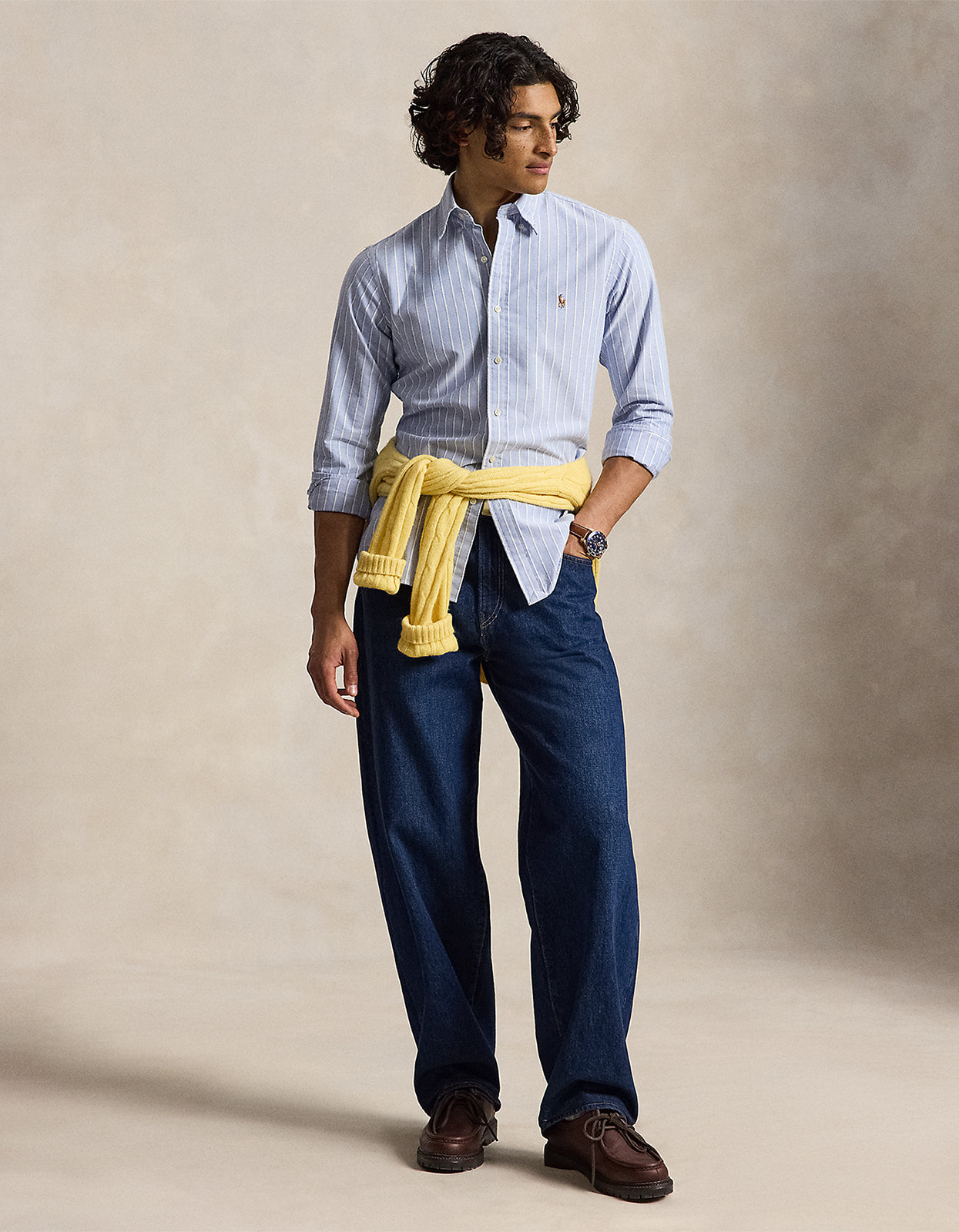 Custom Fit Striped Oxford Shirt - 6832A Blue Multi