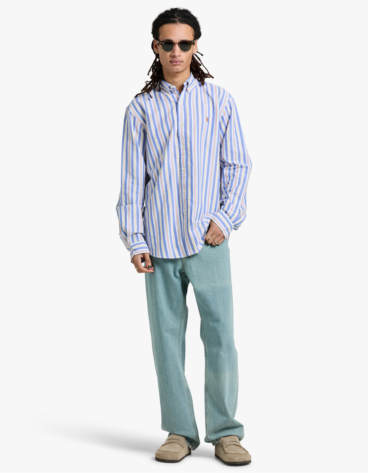 Long Sleeve Sport Shirt - 6268A Blue/White Multi