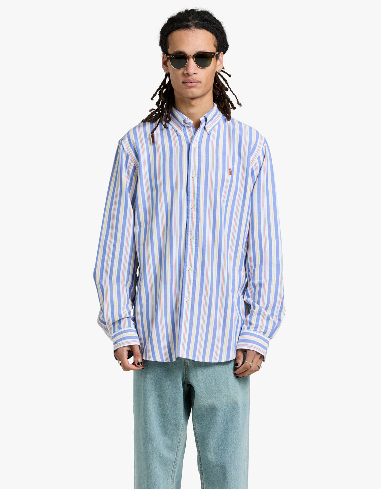 Long Sleeve Sport Shirt - 6268A Blue/White Multi