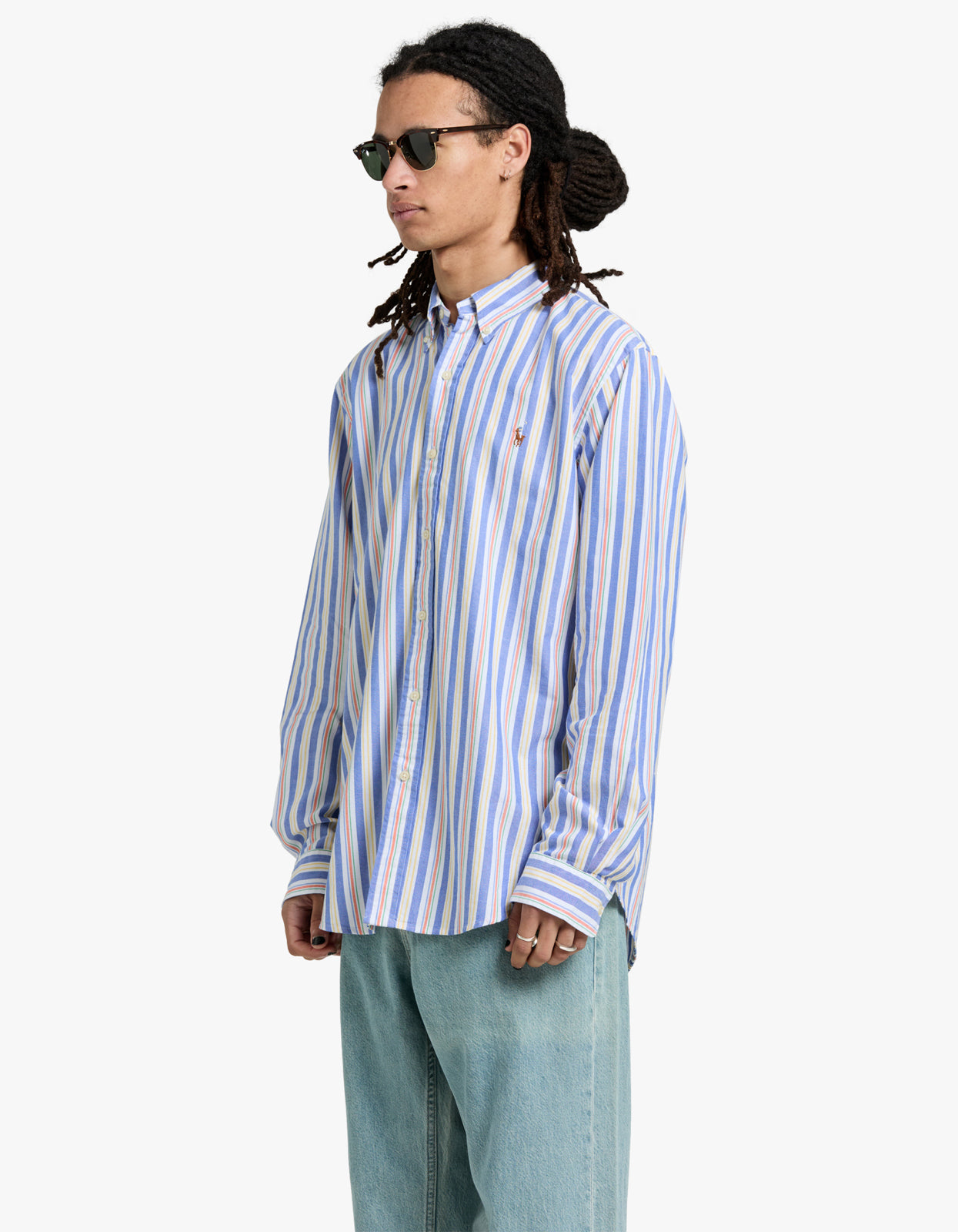 Long Sleeve Sport Shirt - 6268A Blue/White Multi