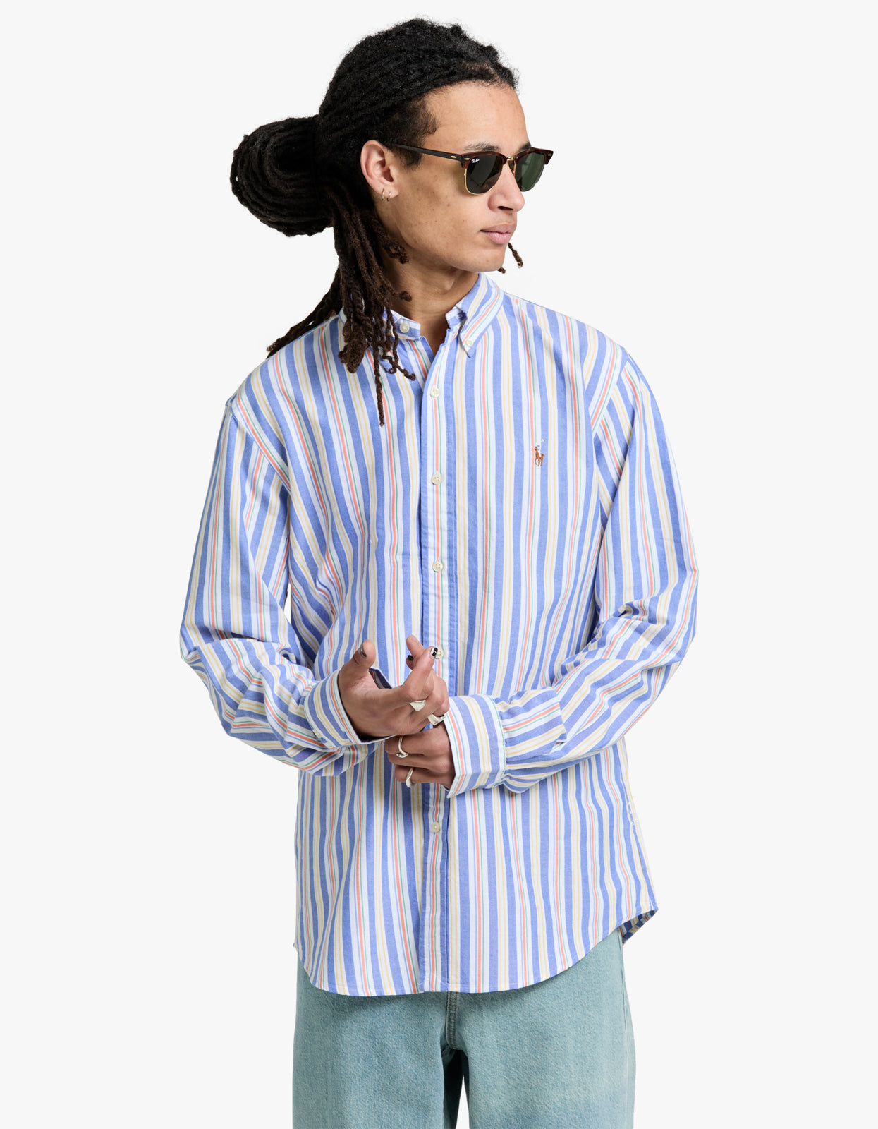 Long Sleeve Sport Shirt - 6268A Blue/White Multi
