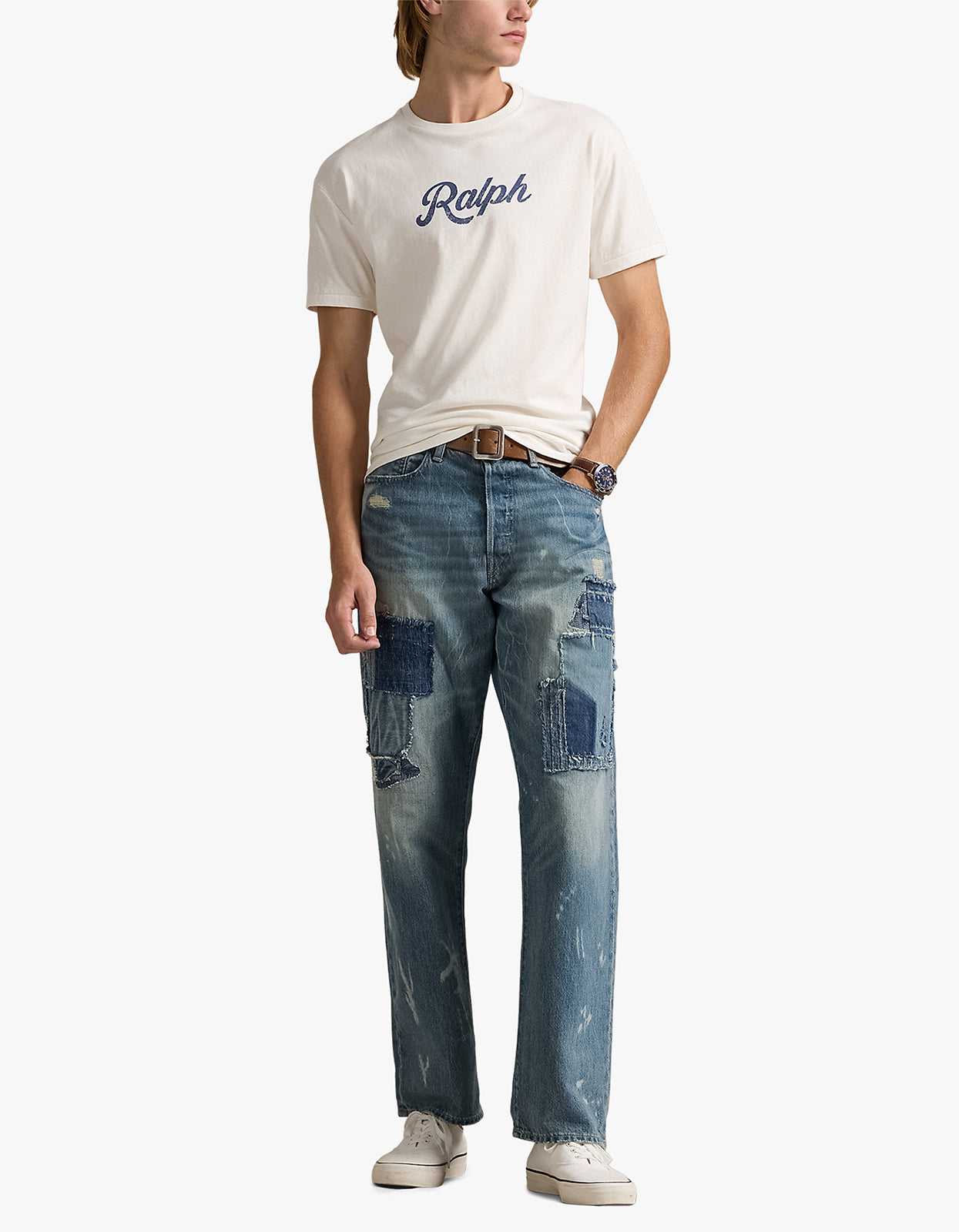 Classic Fit Uneven Jersey T Shirt - Nevis