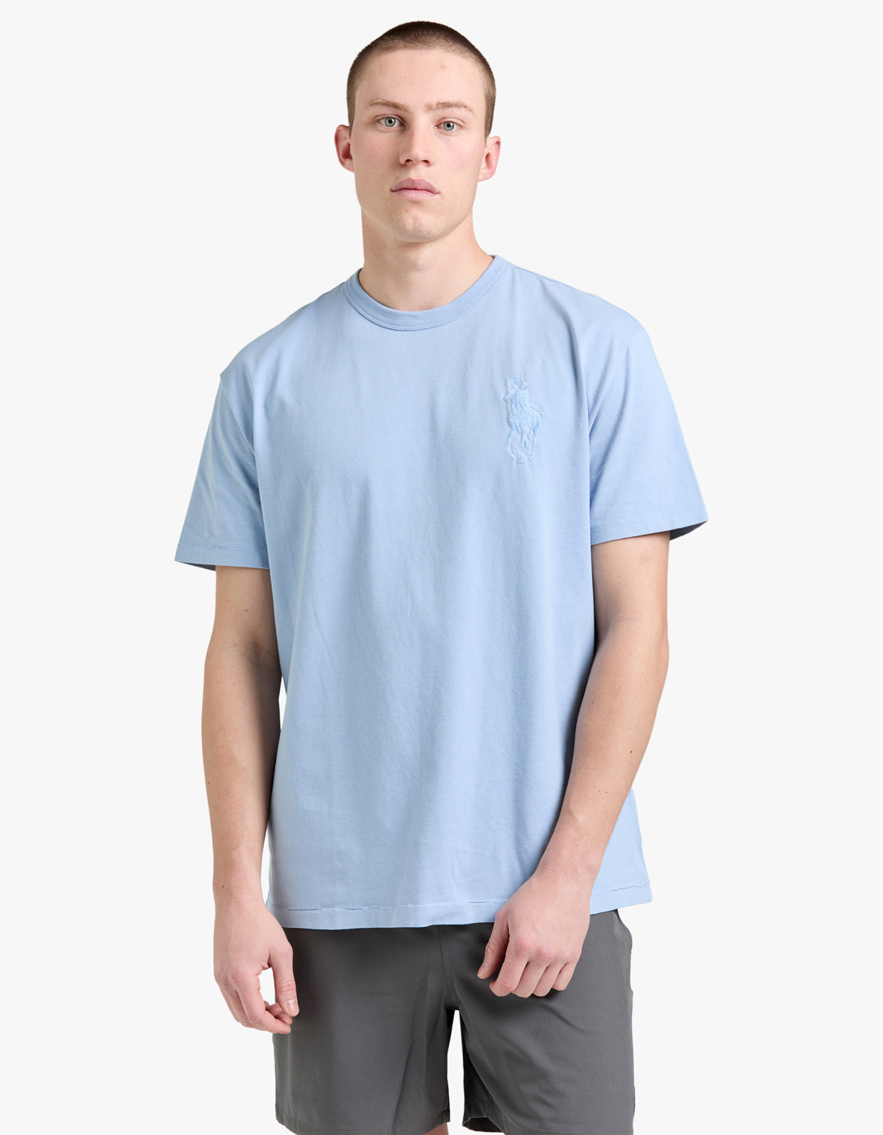 Classic Fit Big Pony Jersey T Shirt - Chambray Blue