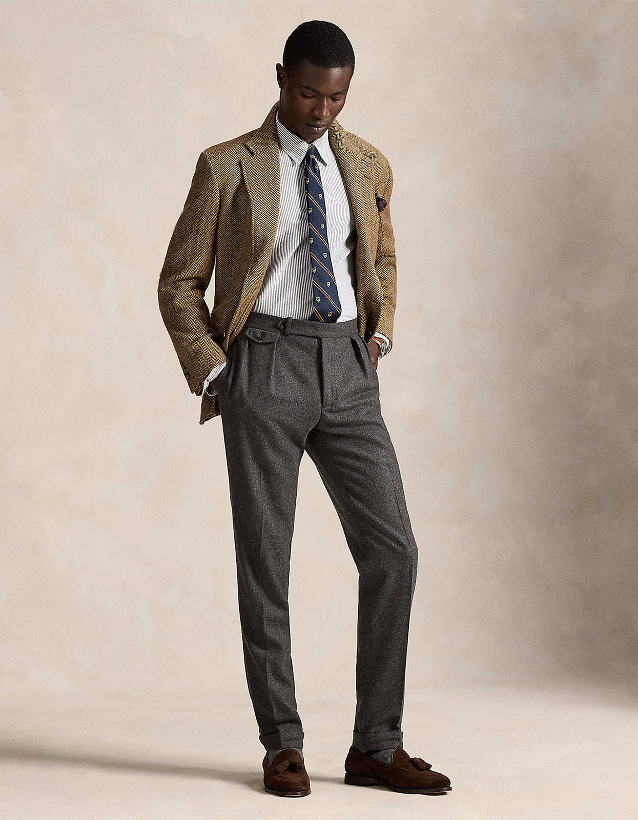 Custom Fit Striped Oxford Shirt - 6636O Slate/White