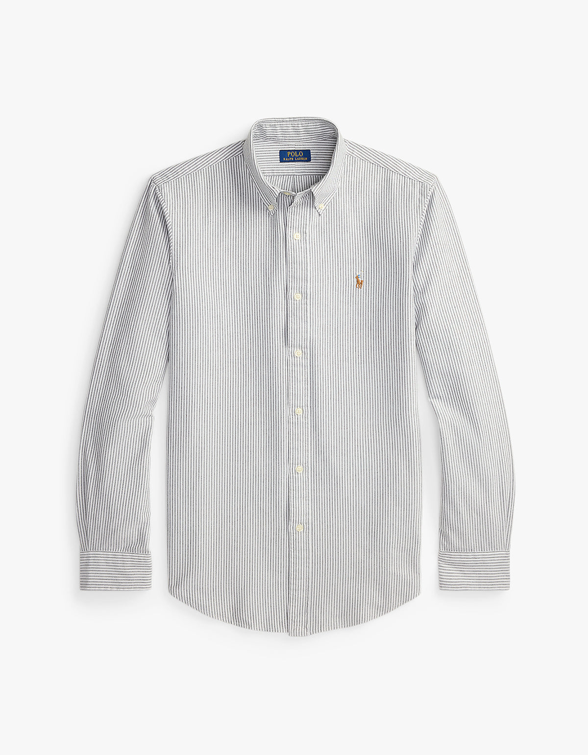 Custom Fit Striped Oxford Shirt - 6636O Slate/White