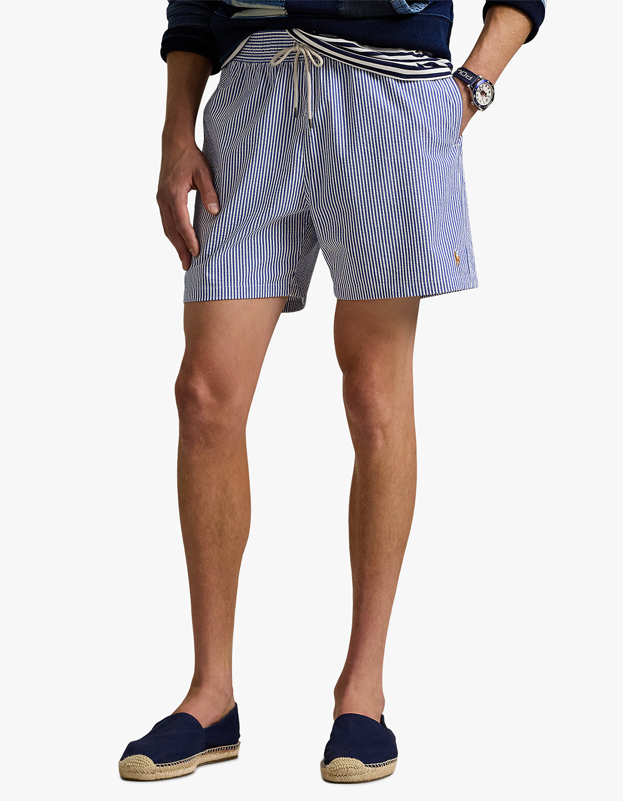 5.75 Inch Traveler Classic Swim Trunk - Cruise Royal Seersucker