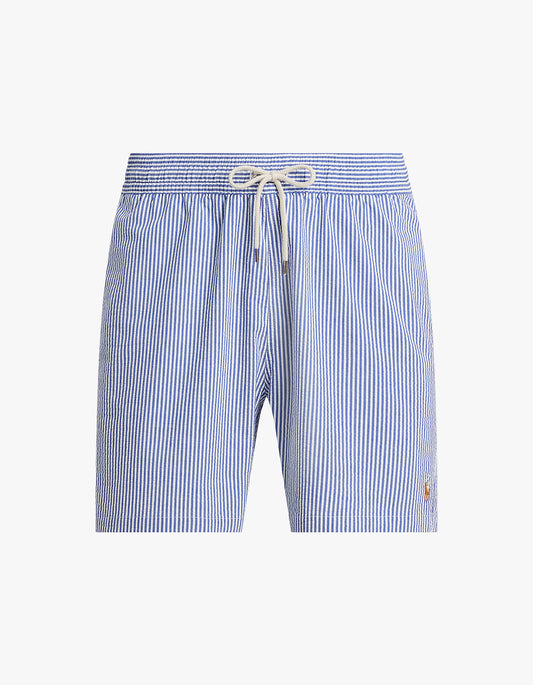 5.75 Inch Traveler Classic Swim Trunk - Cruise Royal Seersucker