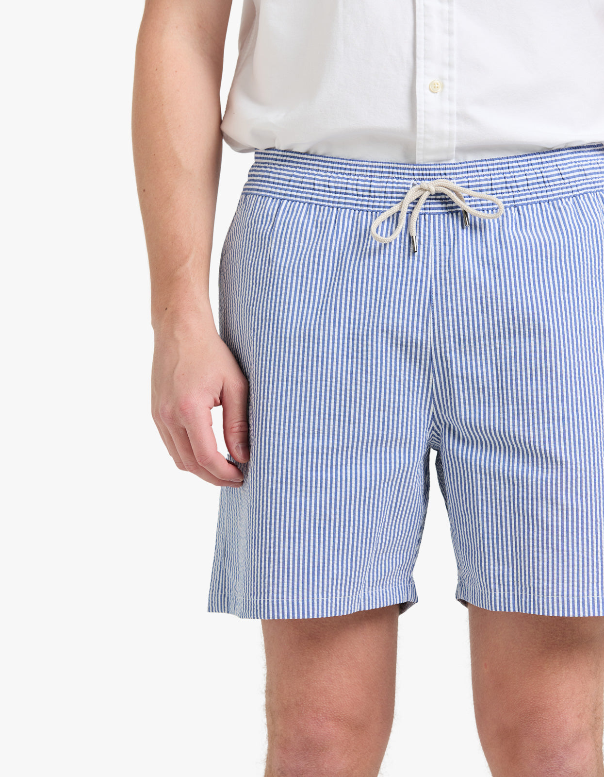 5.75 Inch Traveler Classic Swim Trunk - Cruise Royal Seersucker