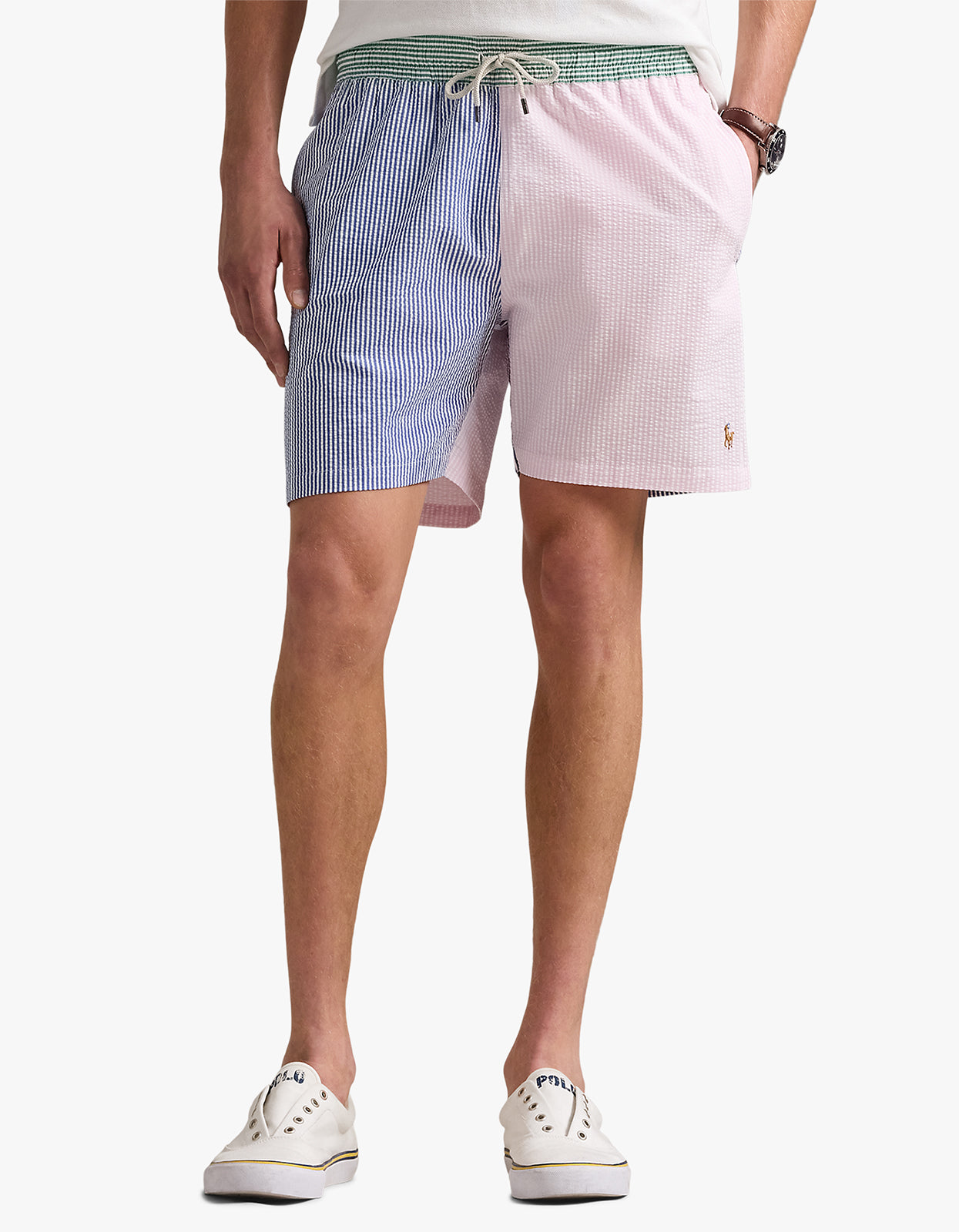 5.75 Inch Traveler Classic Swim Trunk - Seersucker Preppy Funshort