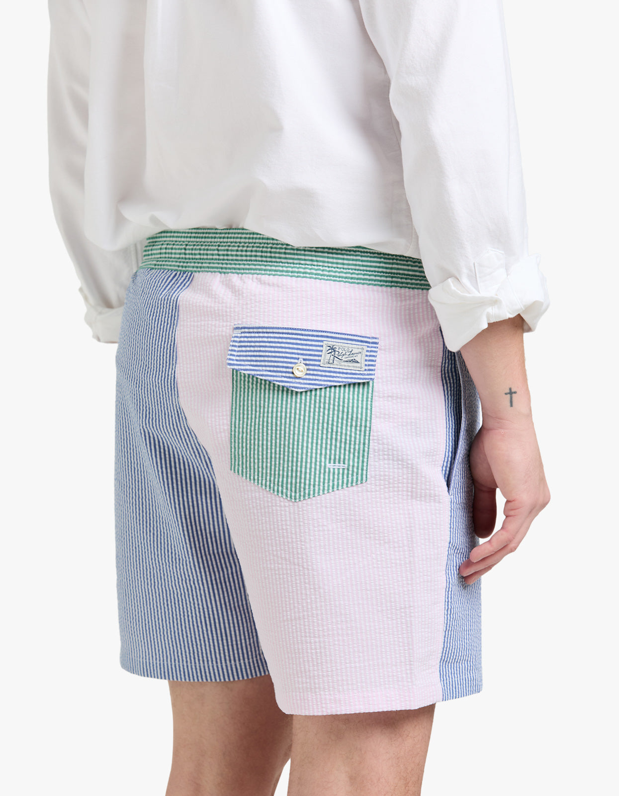 5.75 Inch Traveler Classic Swim Trunk - Seersucker Preppy Funshort