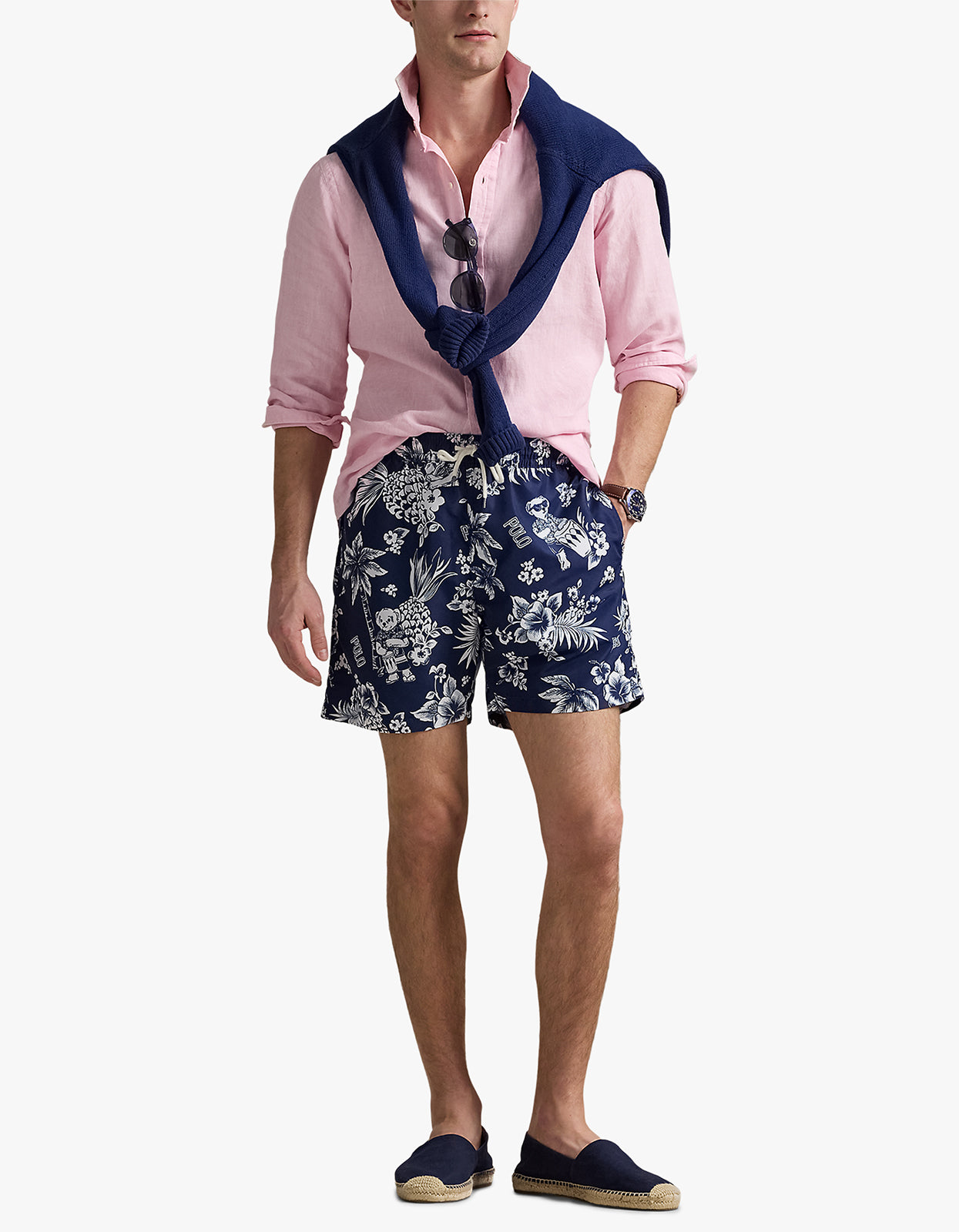 5.75 Inch Traveler Polo Bear Swim Trunk - Two Tone Bear