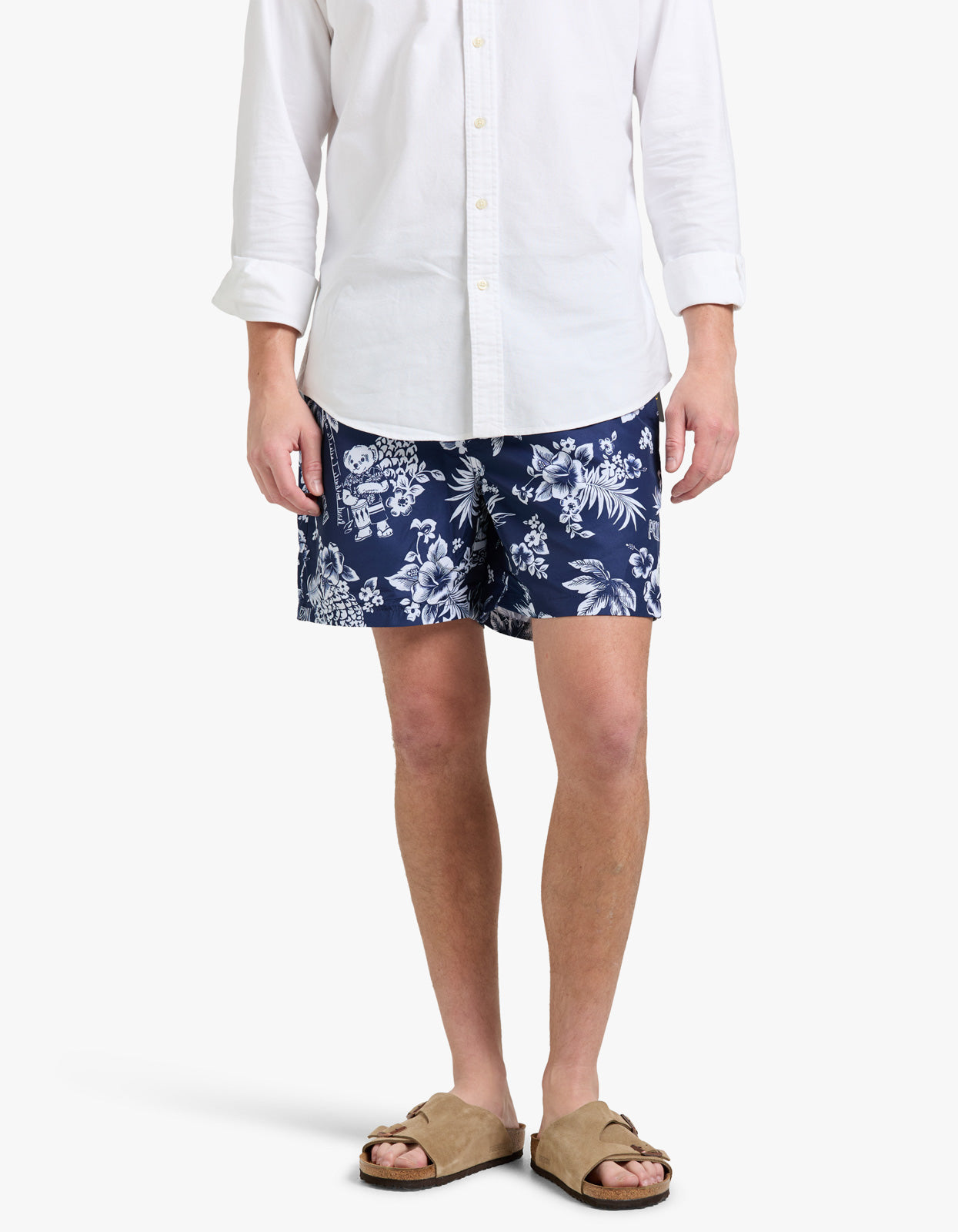 5.75 Inch Traveler Polo Bear Swim Trunk - Two Tone Bear