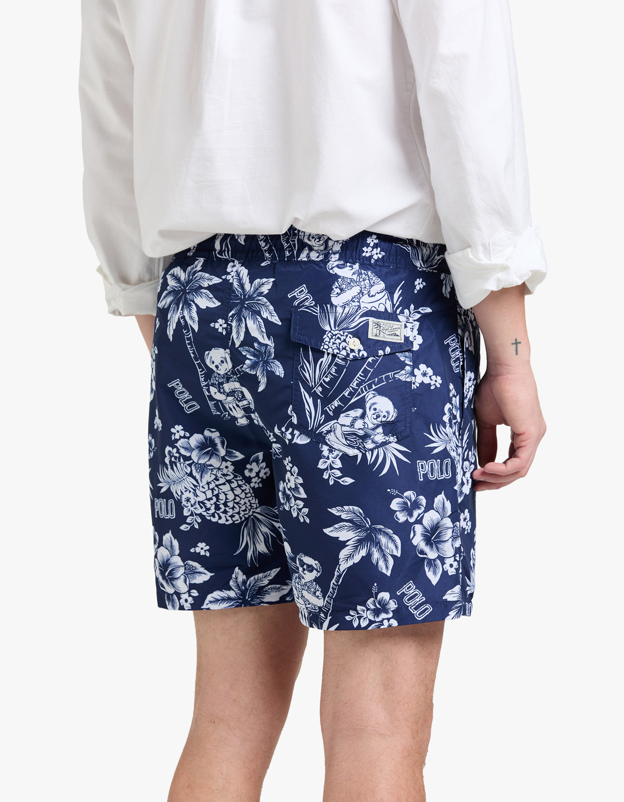 5.75 Inch Traveler Polo Bear Swim Trunk - Two Tone Bear