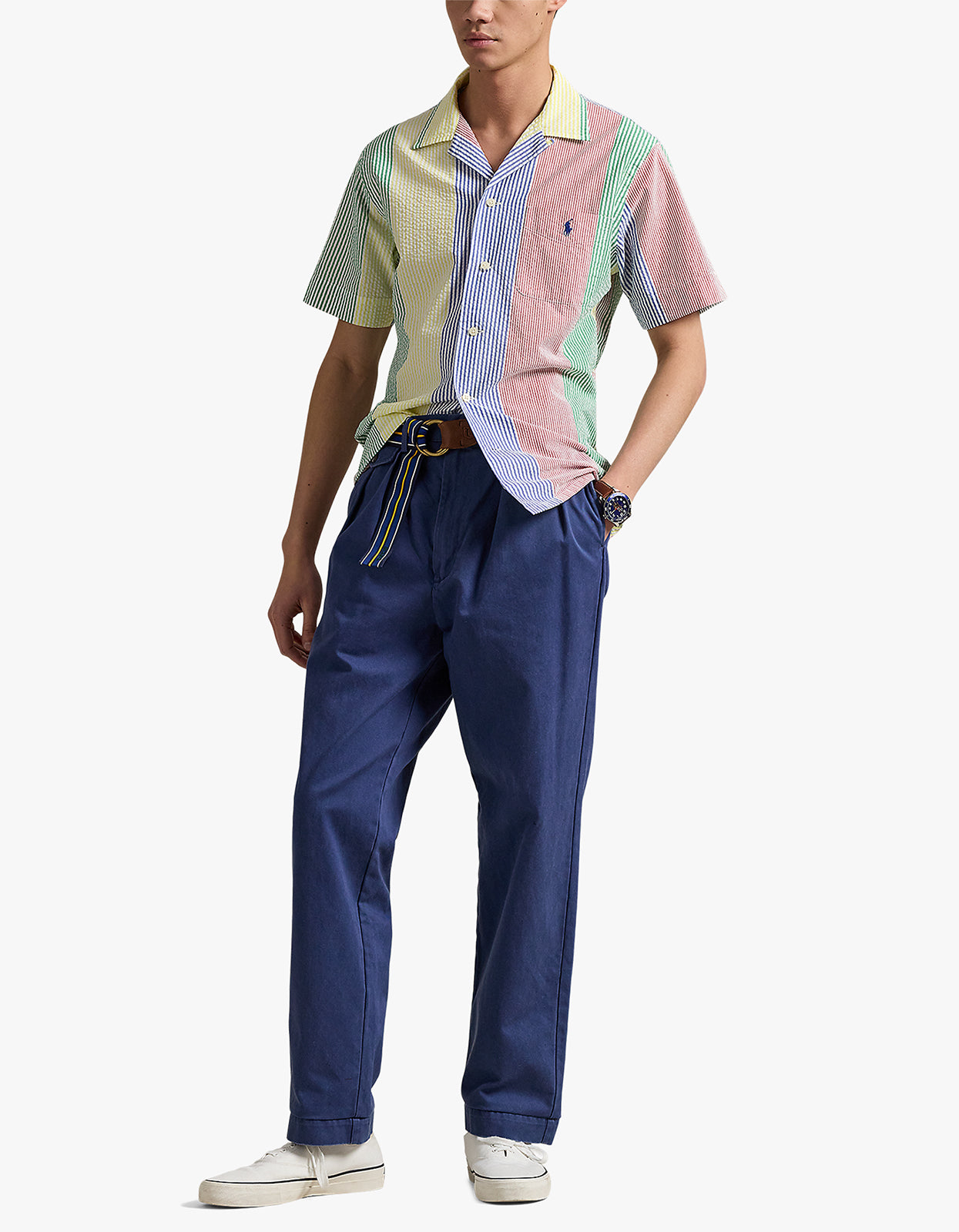 Classic Fit Striped Seersucker Shirt - 5011 Multi Stripe