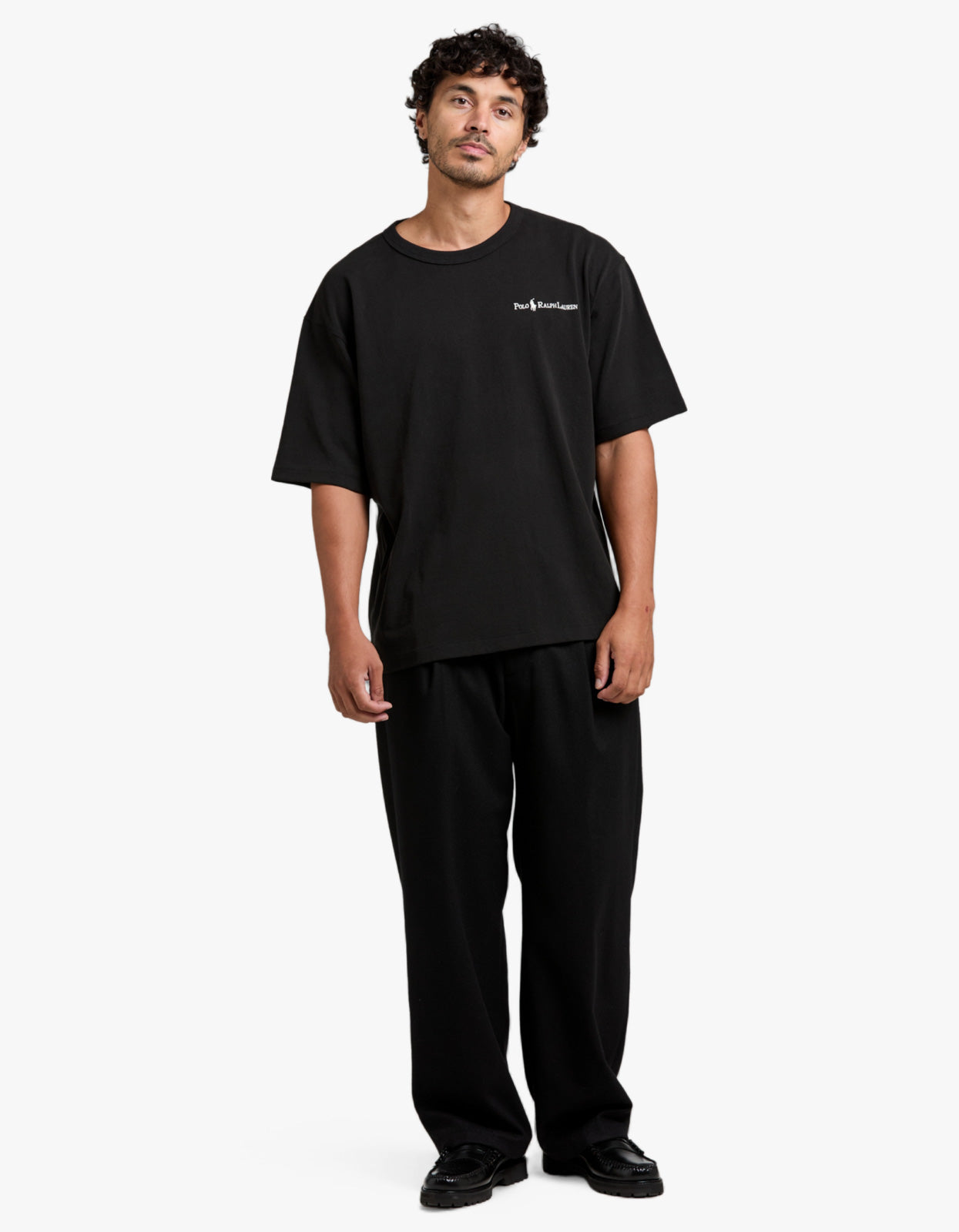 Relaxed Fit Logo Jersey T Shirt - Polo Black
