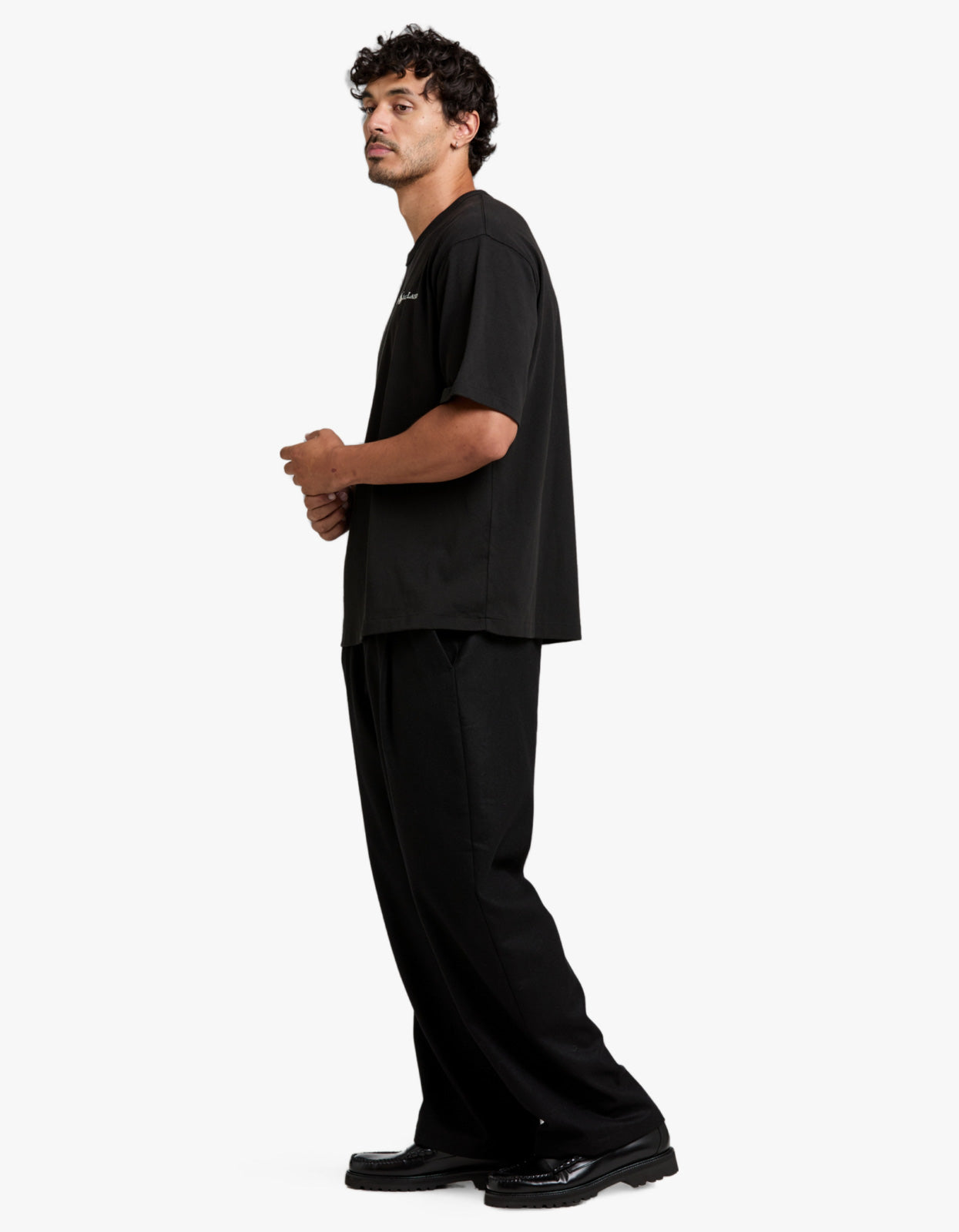 Relaxed Fit Logo Jersey T Shirt - Polo Black