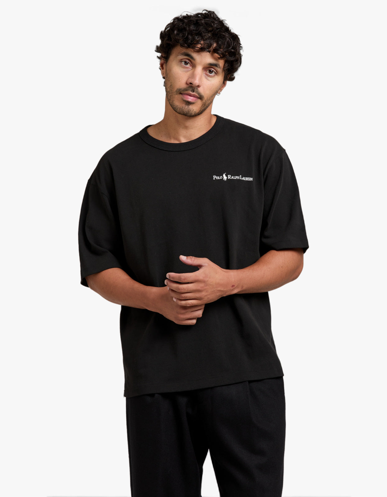 Relaxed Fit Logo Jersey T Shirt - Polo Black