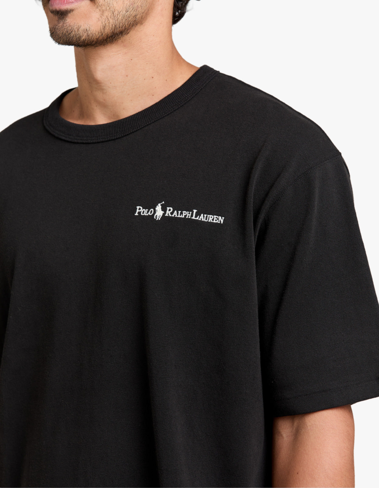 Relaxed Fit Logo Jersey T Shirt - Polo Black