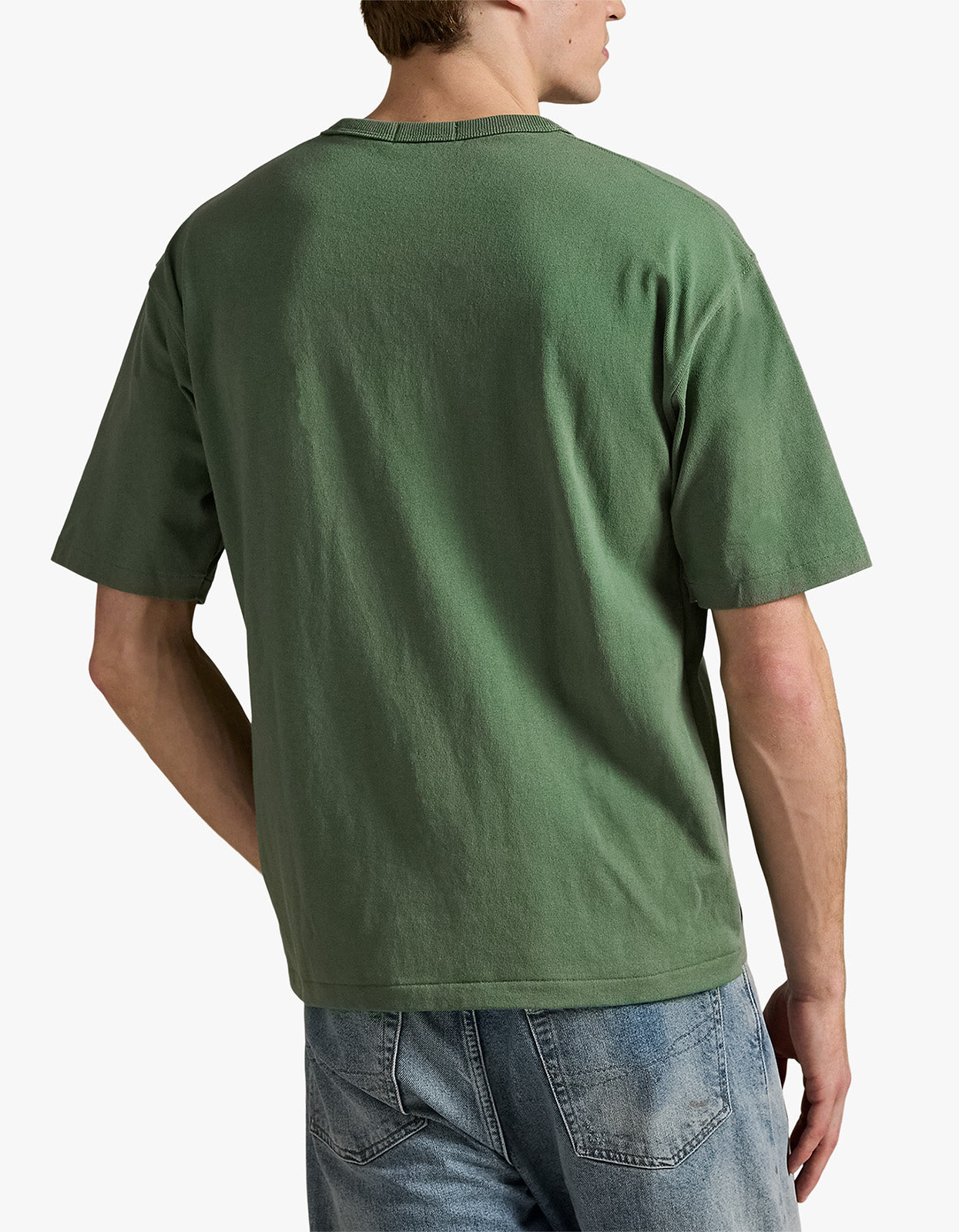 Short Sleeve Chest Script T Shirt - Fatigue