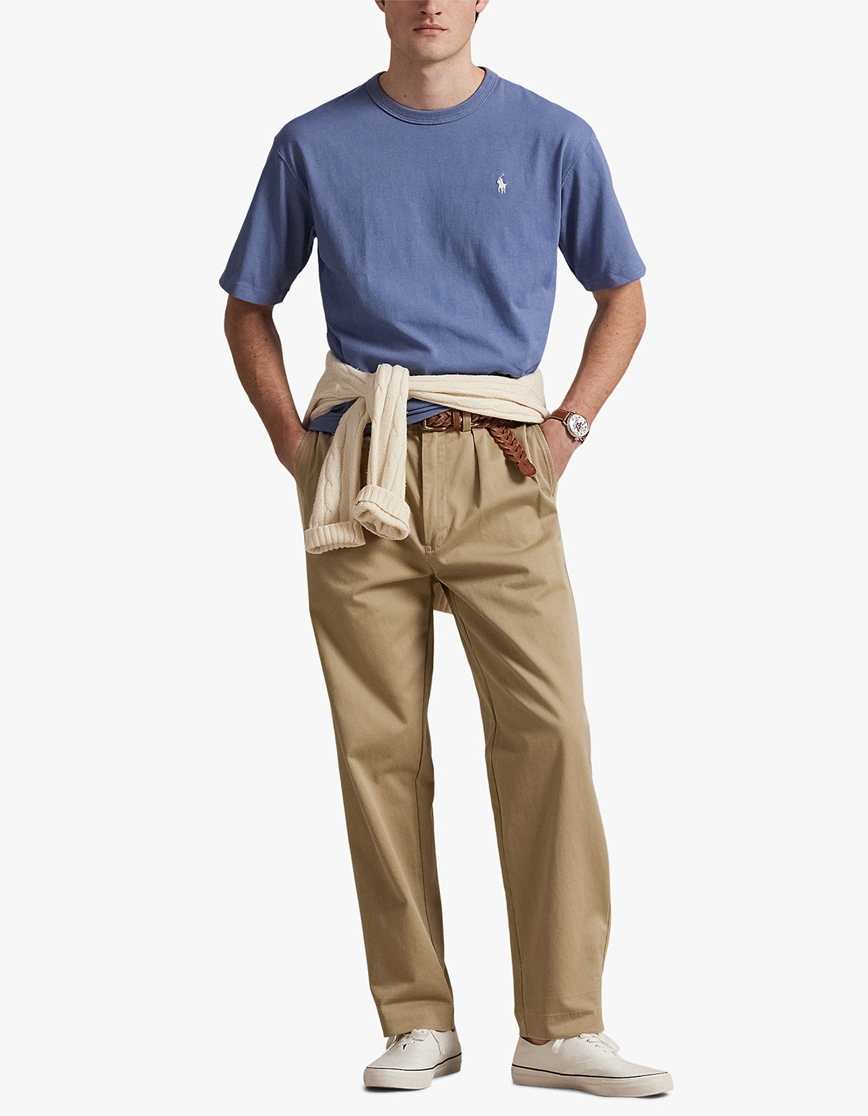 Short Sleeve Back Script T Shirt - Capri Blue