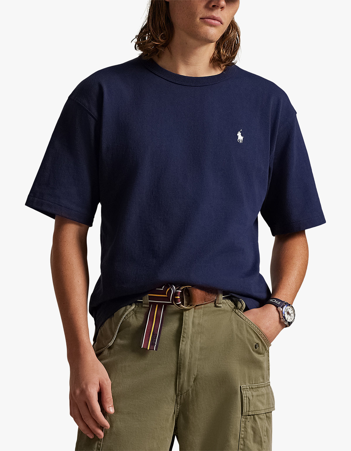 Relaxed Fit Logo Jersey T-Shirt - Cruise Navy