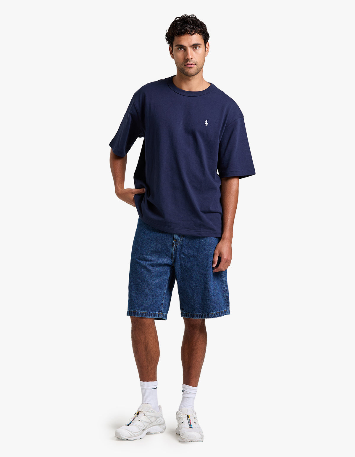Relaxed Fit Logo Jersey T-Shirt - Cruise Navy