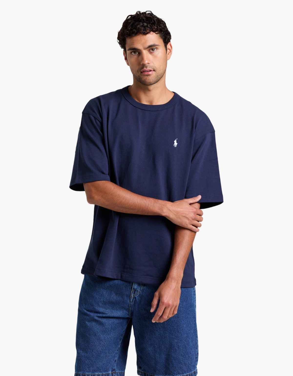 Relaxed Fit Logo Jersey T-Shirt - Cruise Navy