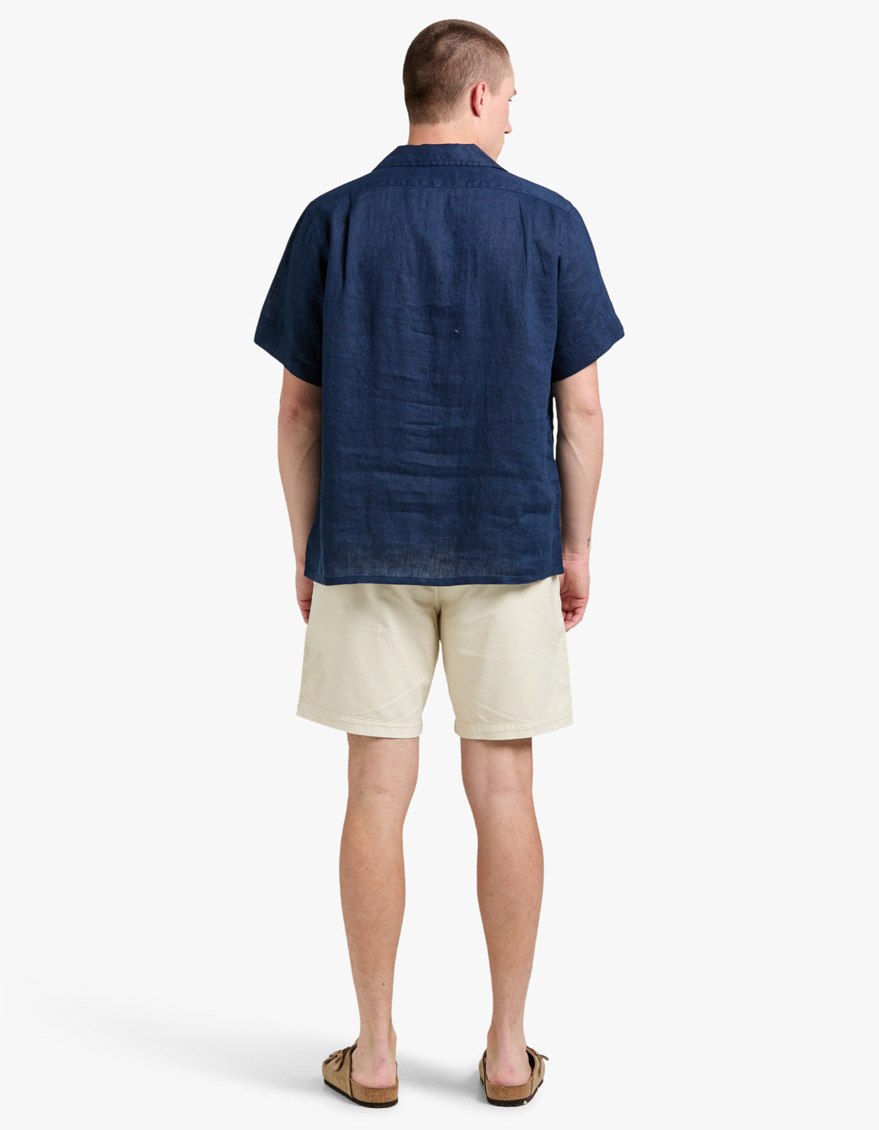 Classic Fit Linen Camp Shirt - Newport Navy