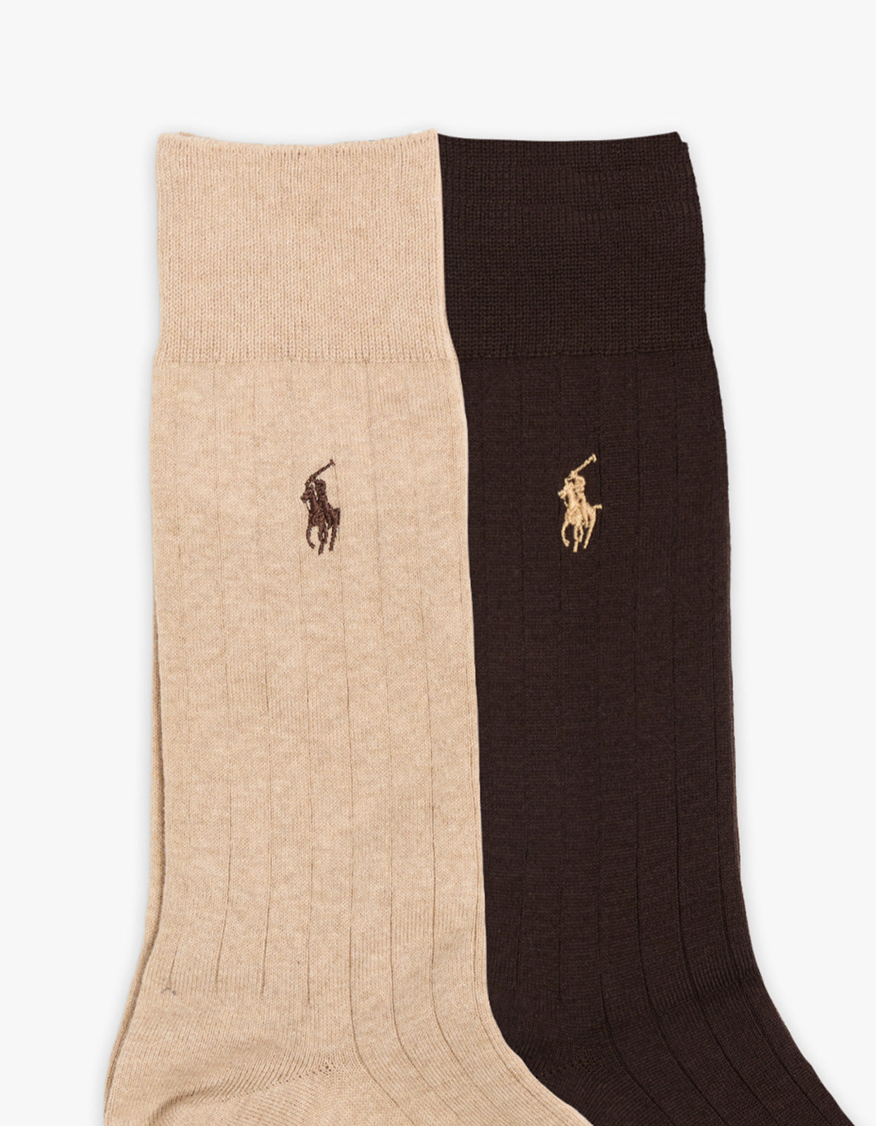 Mens Cotton Dress Crew Socks 2 Pack - Classic Camel/Nutmeg Brown