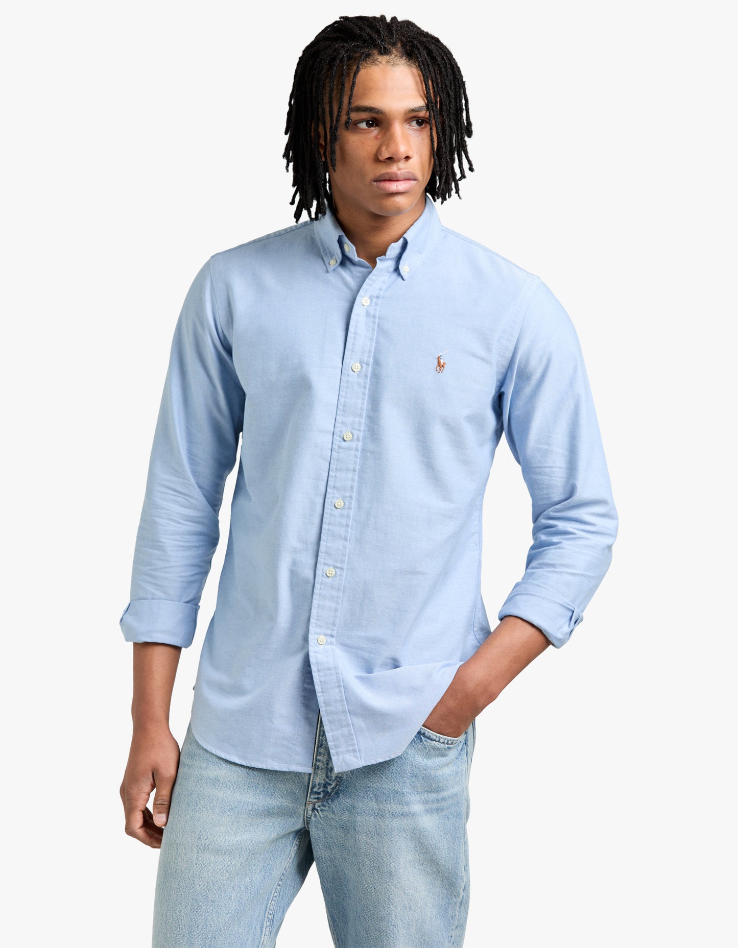 Custom Fit Oxford Shirt - Blue
