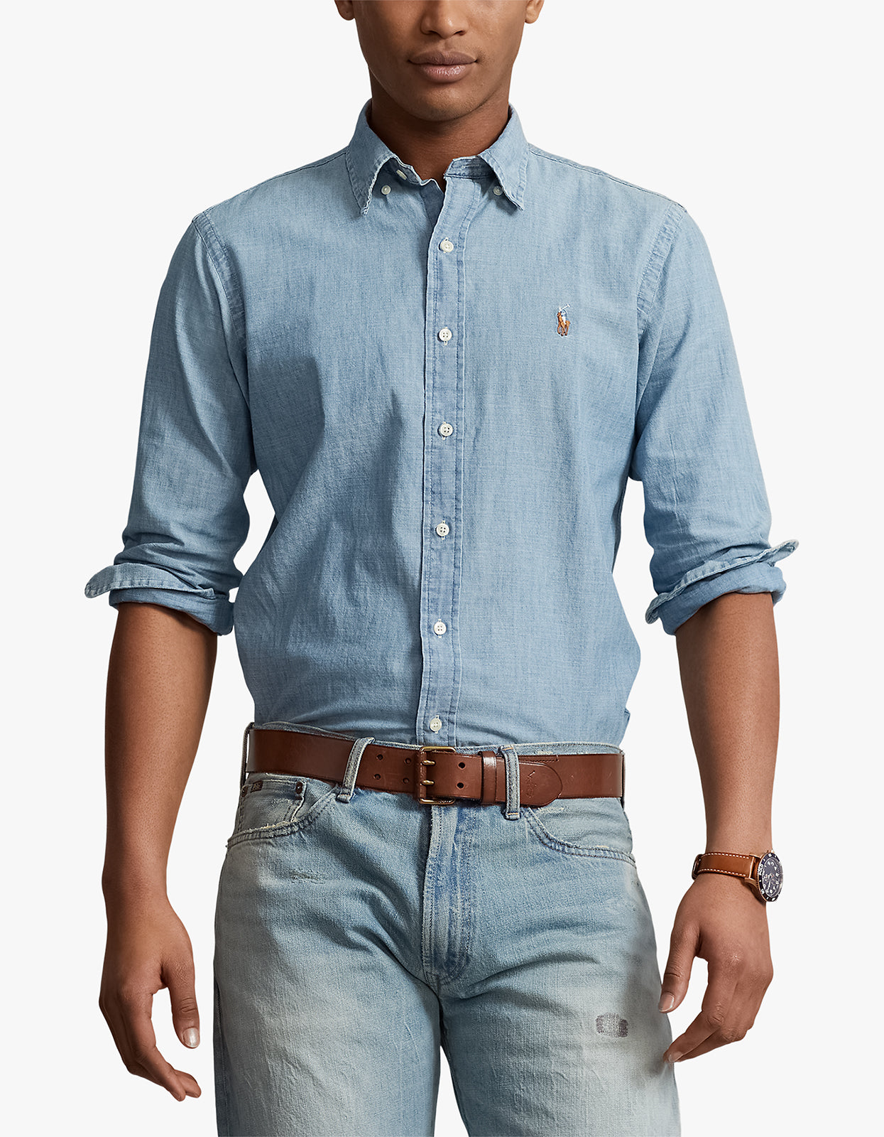 Custom Fit Chambray Shirt - Chambray