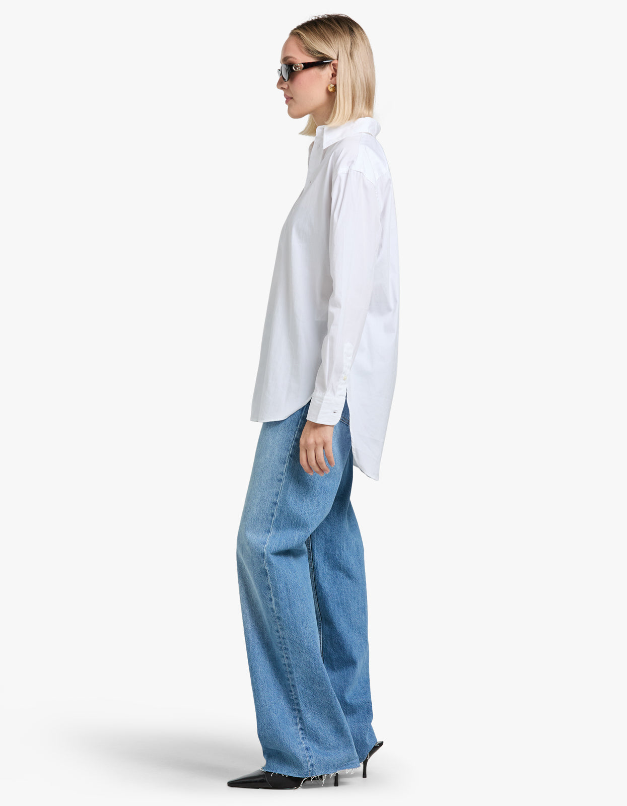 Oversize Fit Cotton Shirt - White