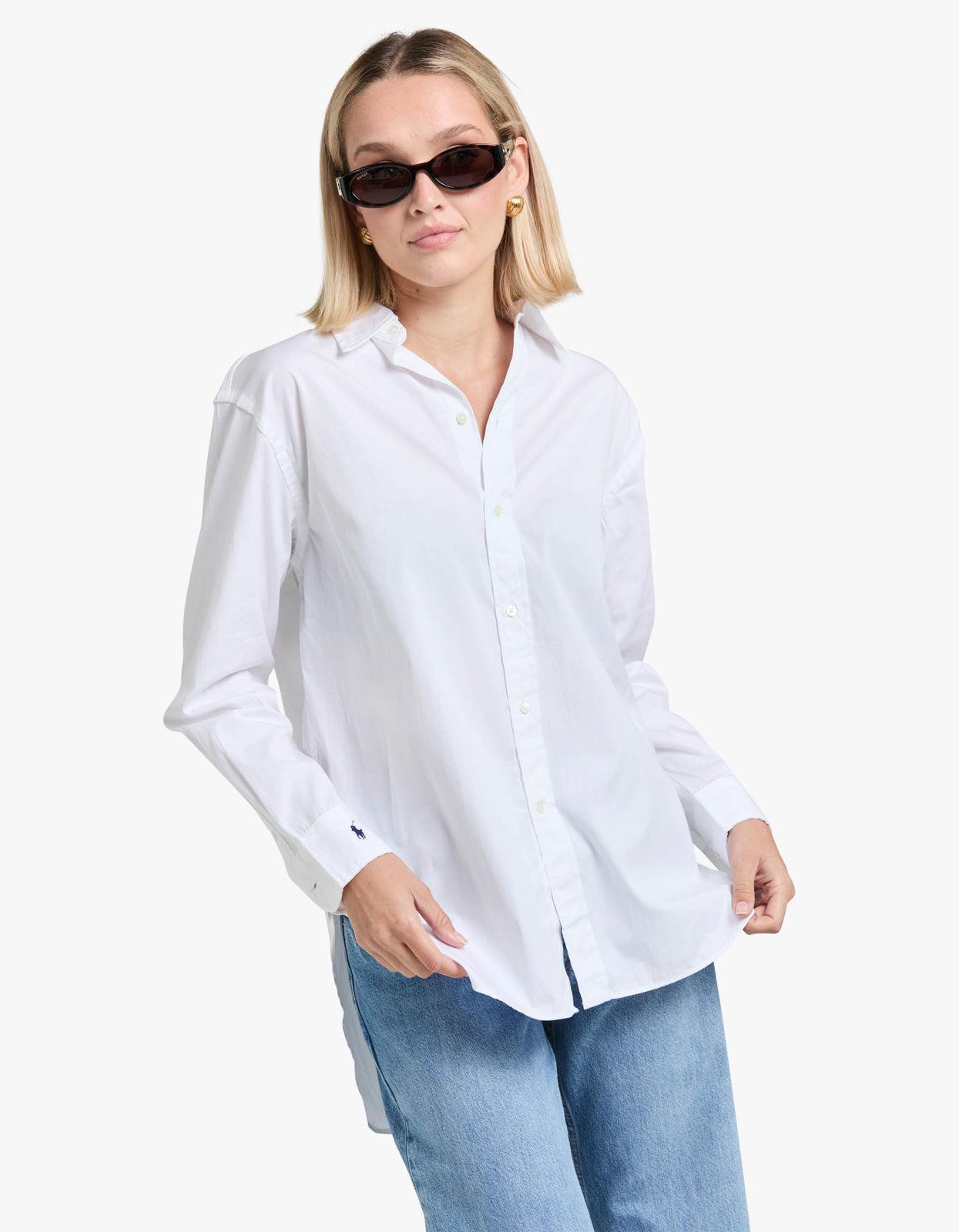 Oversize Fit Cotton Shirt - White