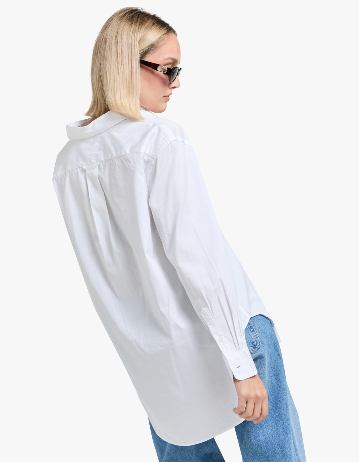 Oversize Fit Cotton Shirt - White