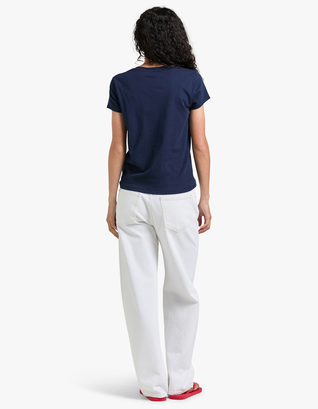 V Neck Short Sleeve T-Shirt - Cruise Navy