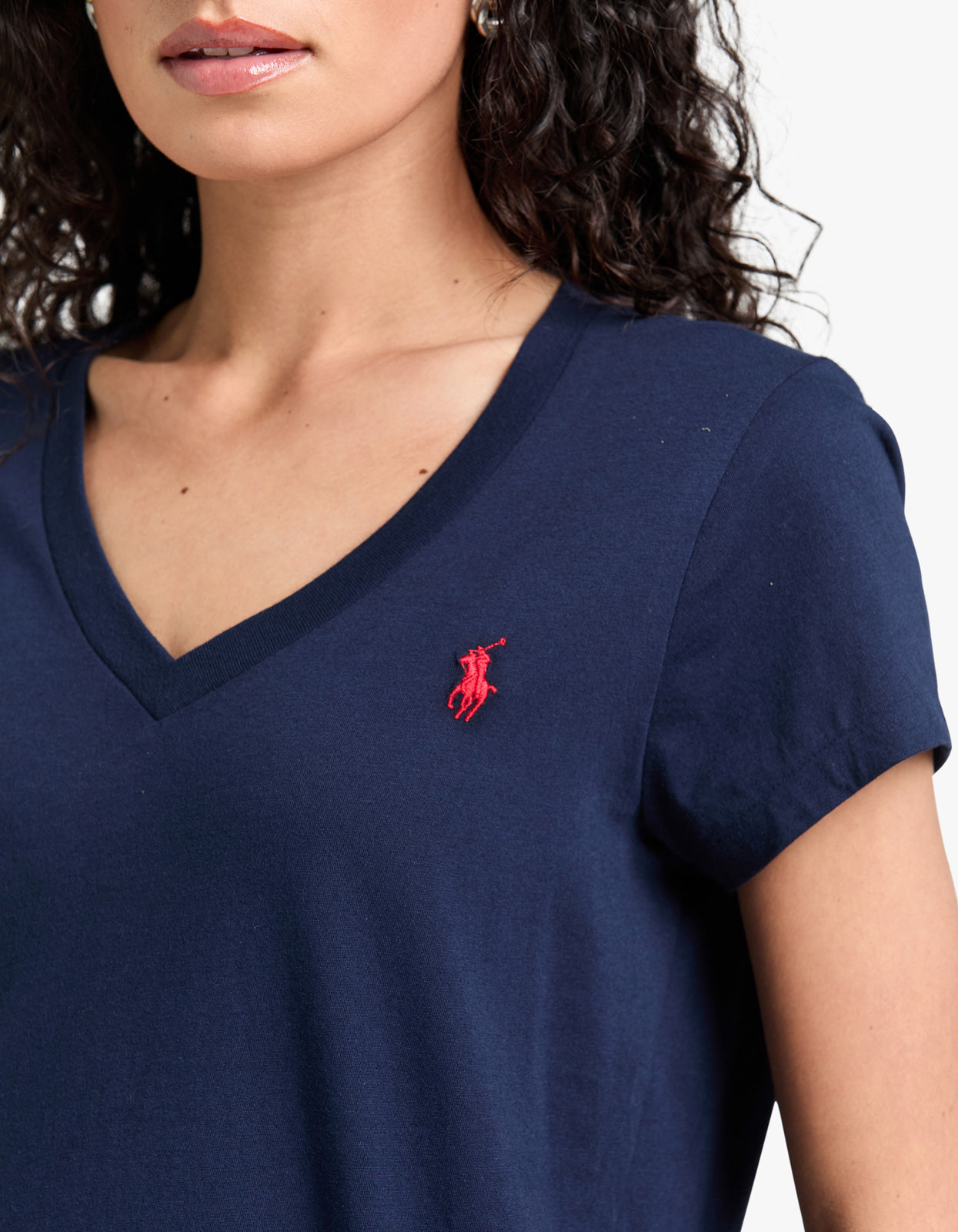 V Neck Short Sleeve T-Shirt - Cruise Navy