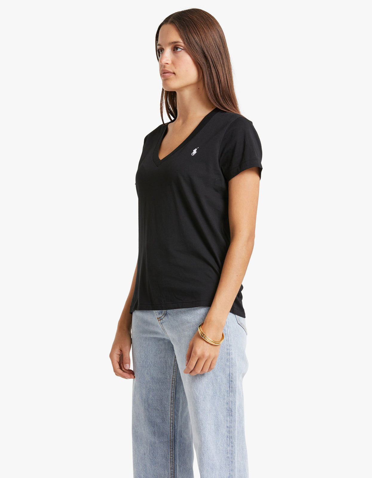 Superette | V-Neck Short Sleeve T-Shirt - Black