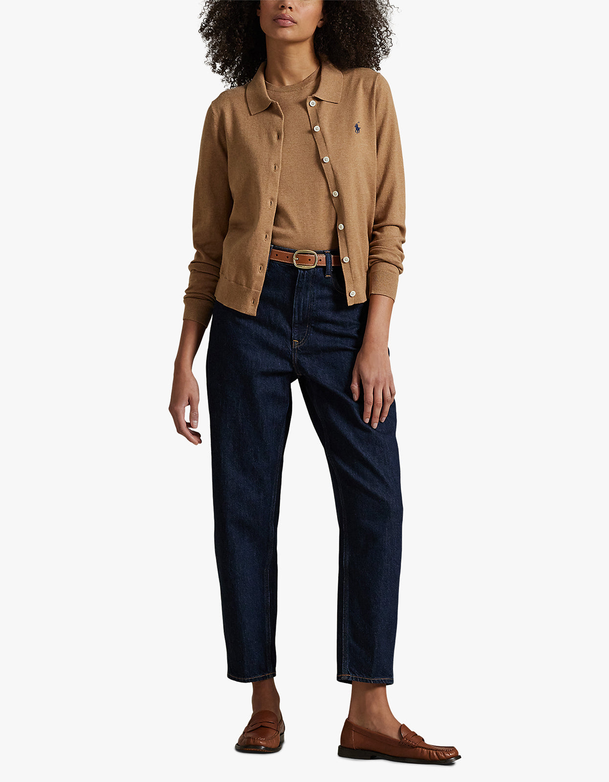 Cotton Blend Cardigan - Collection Camel Melange