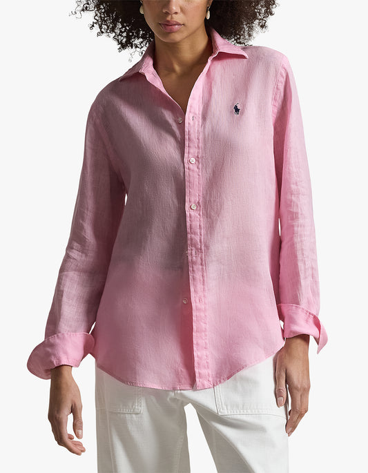 Classic Fit Linen Shirt - Carmel Pink