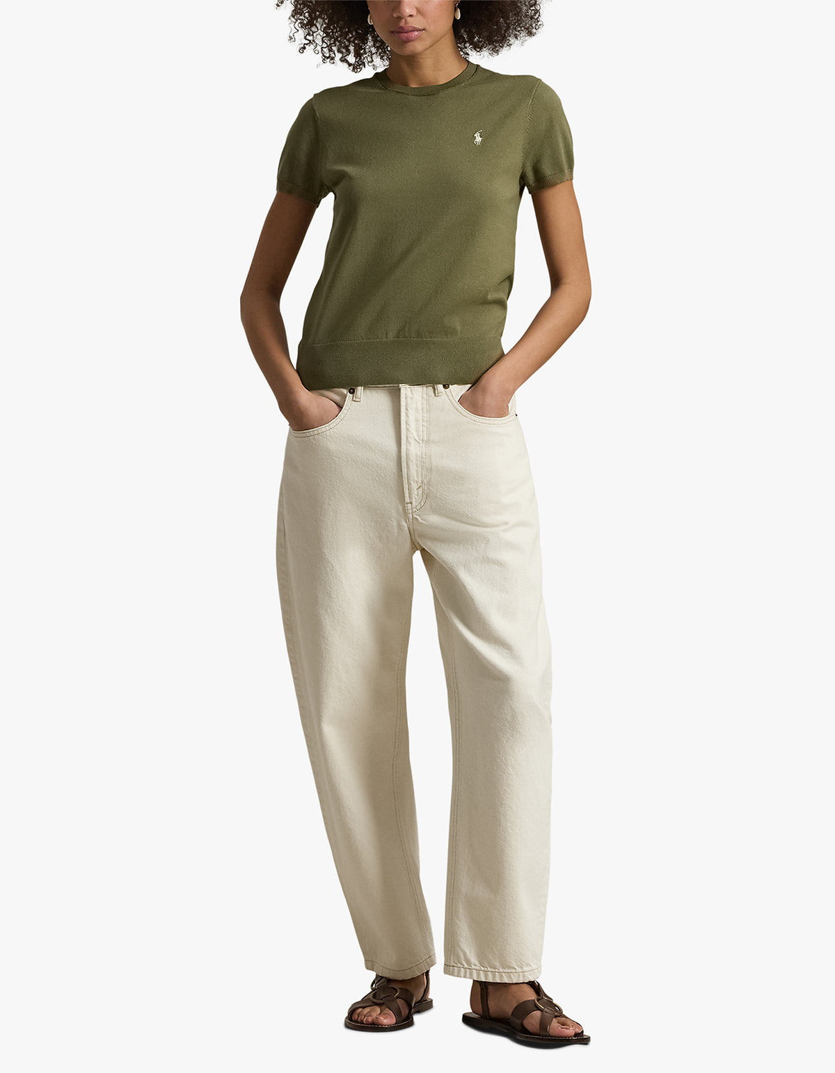Short Sleeve Sweater - Willow Green