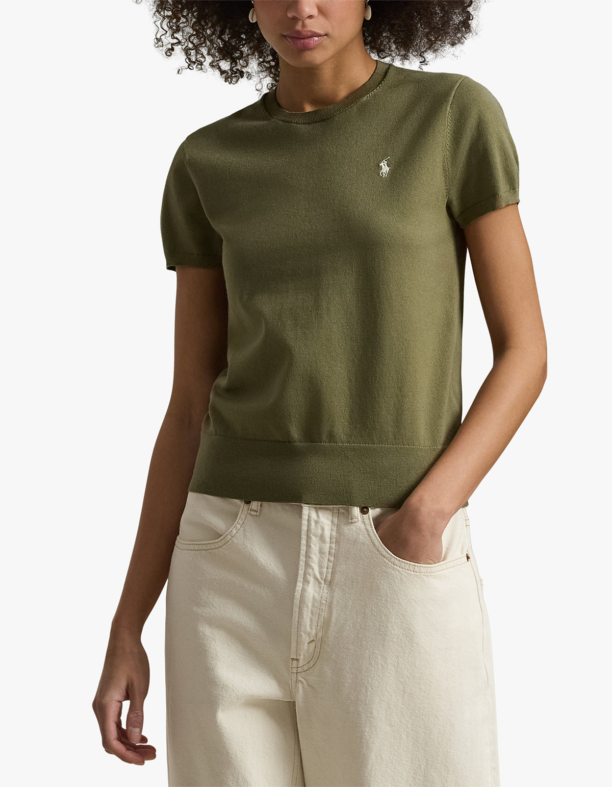 Short Sleeve Sweater - Willow Green