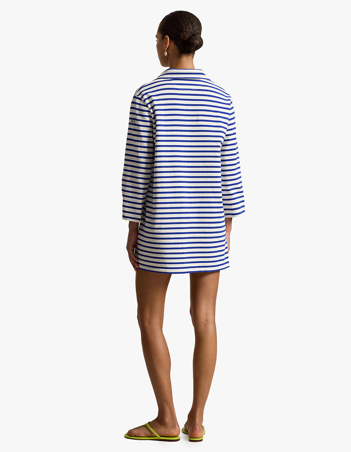 Striped Cotton Dress - Deckwash White/Brilliant Sapph