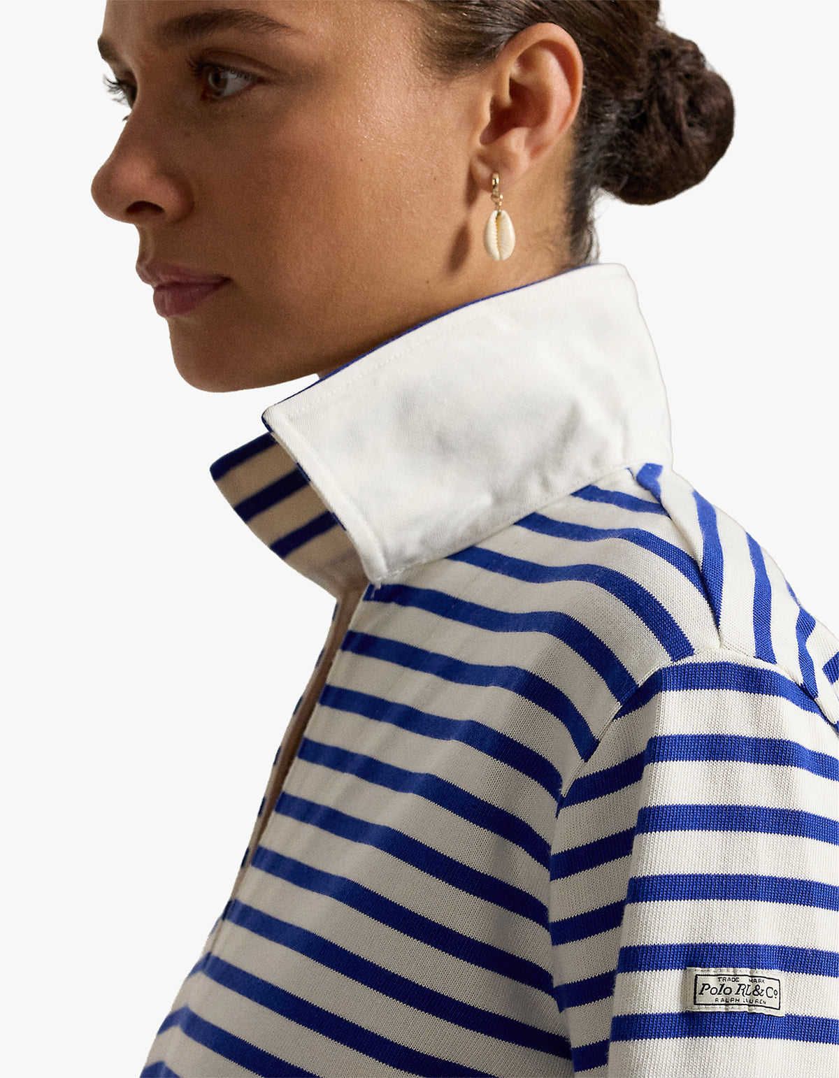 Striped Cotton Dress - Deckwash White/Brilliant Sapph