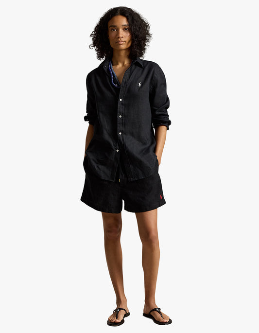 Linen Drawstring Short - Polo Black