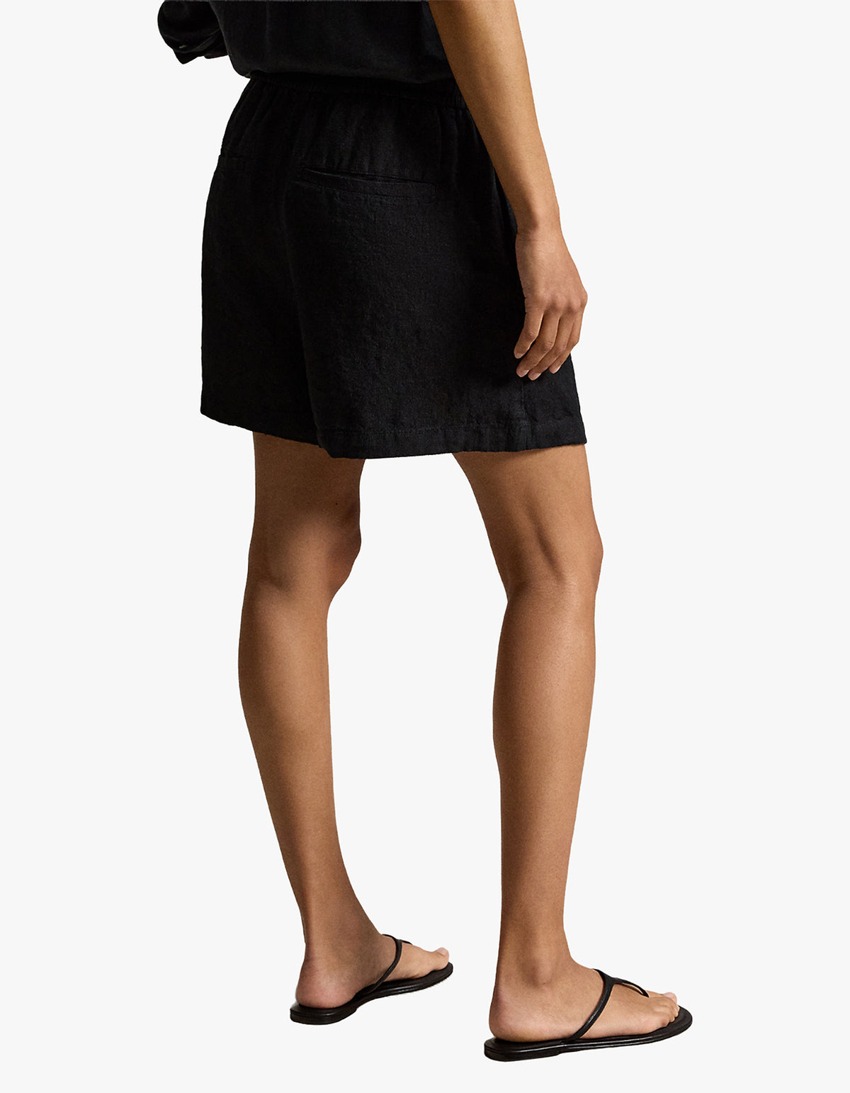 Linen Drawstring Short - Polo Black