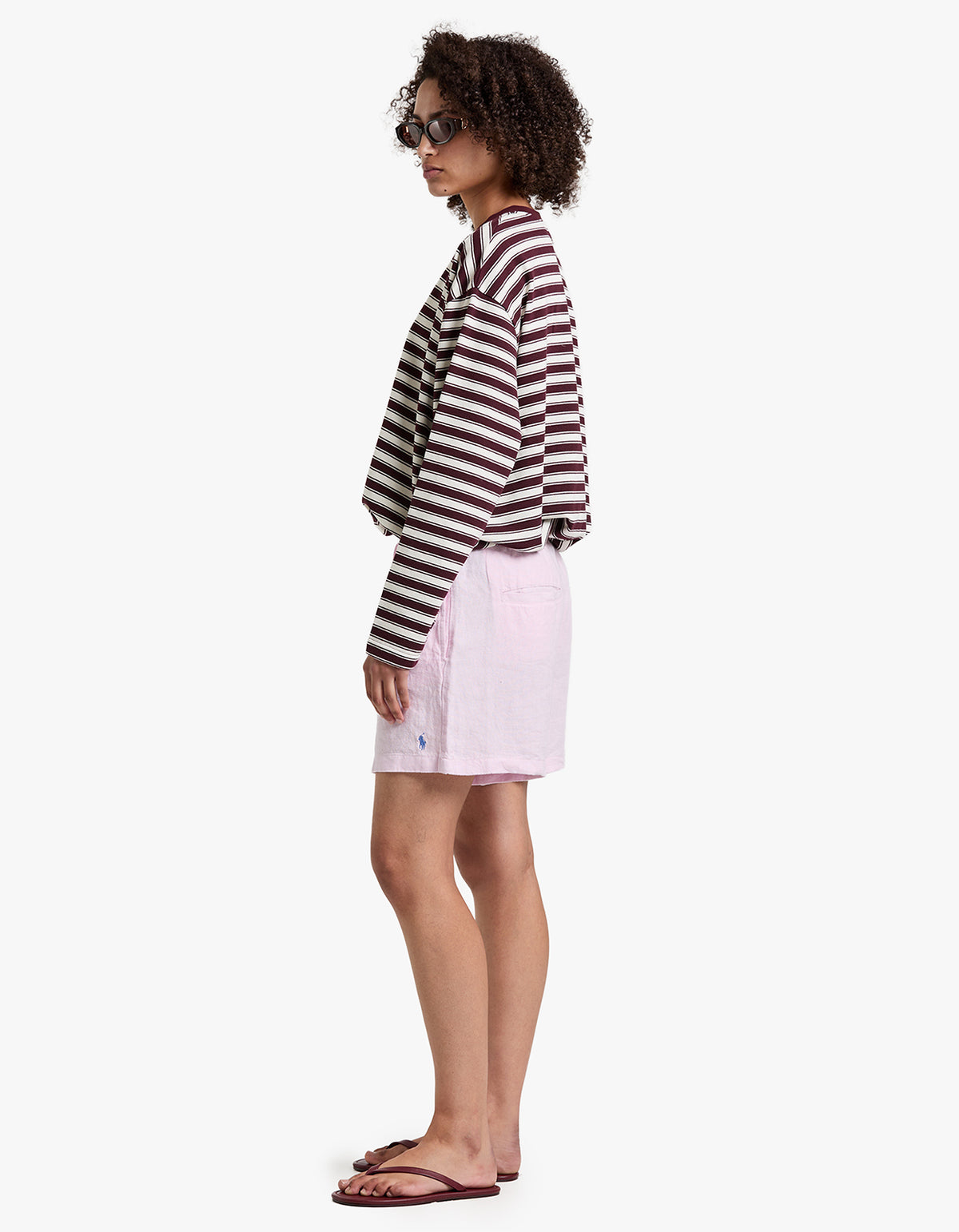 Linen Drawstring Short - Carmel Pink