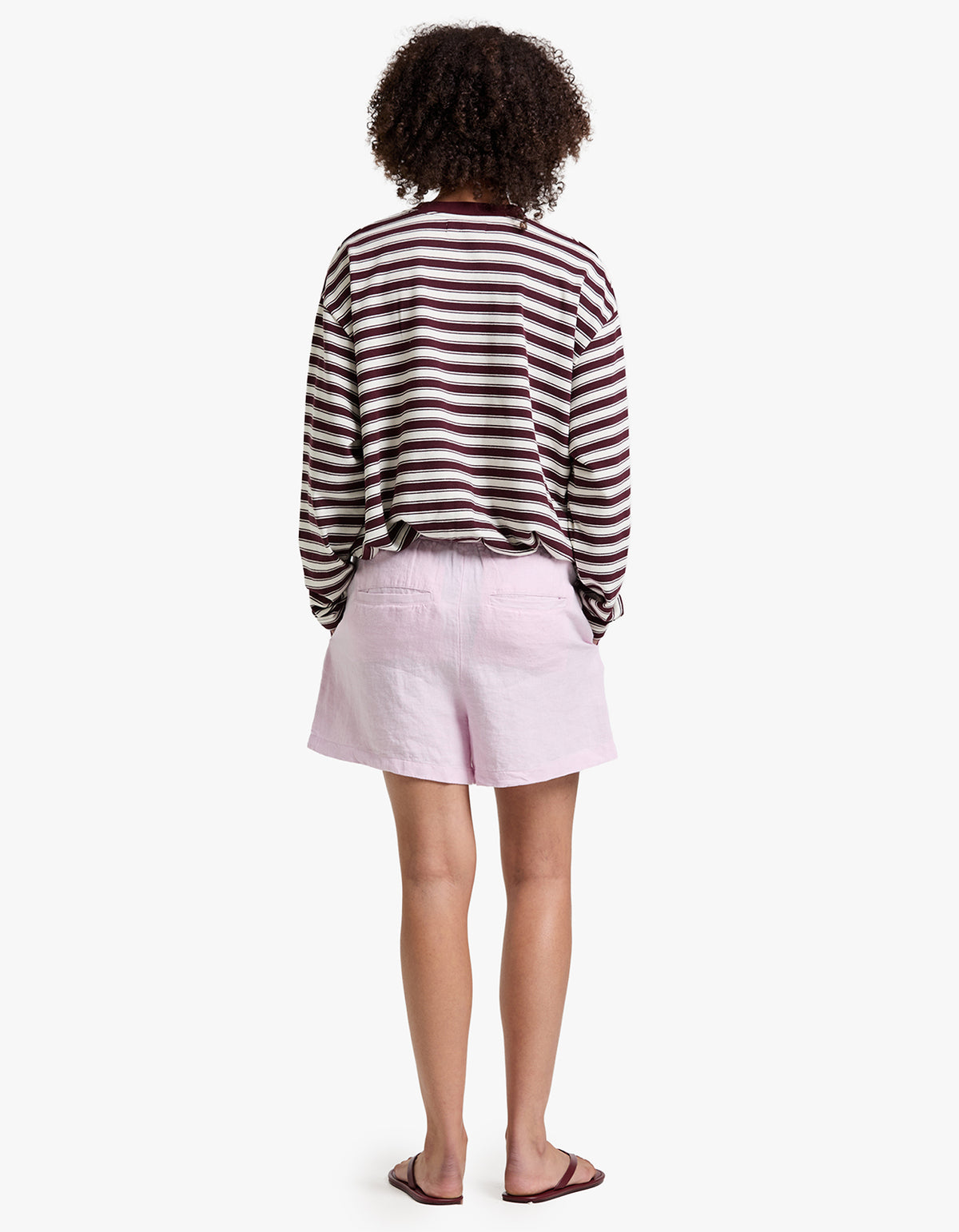 Linen Drawstring Short - Carmel Pink
