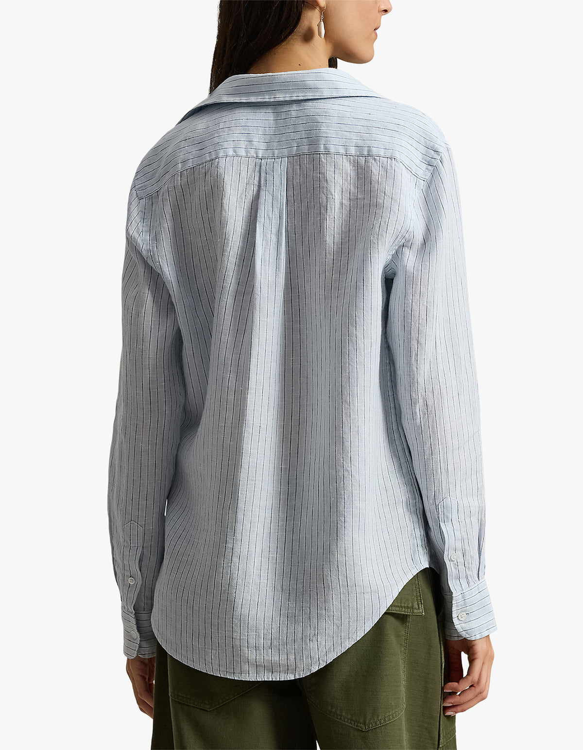 Classic Fit Striped Linen Shirt - 1994B Lt Blue Blue White
