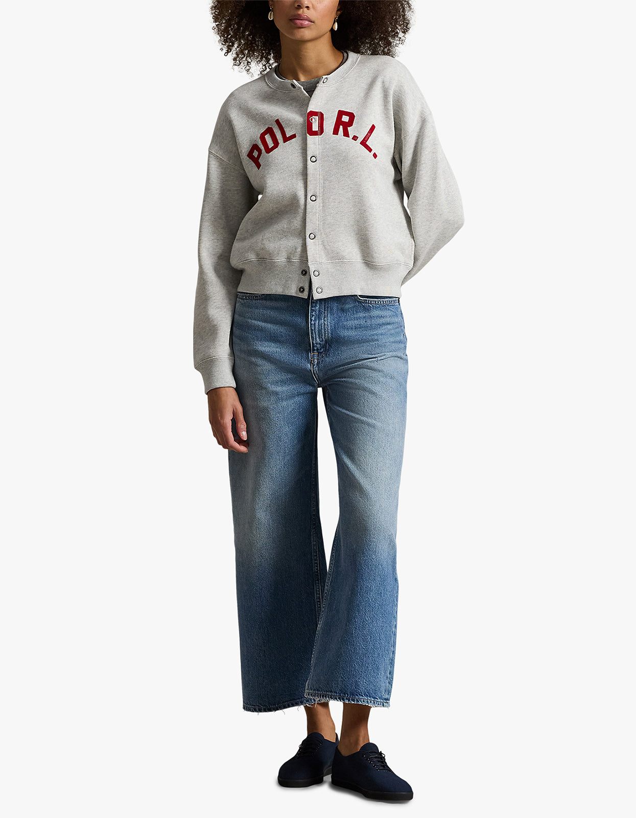 Logo Fleece Cardigan - Light Smoke Heather